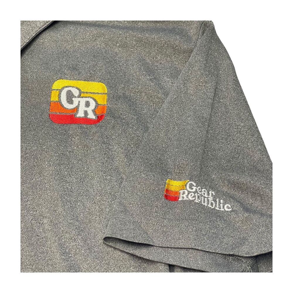 Adidas Gear Republic Polo Shirt Men's Large Gray Golf Performance Short Sleeve - Picture 7 of 9